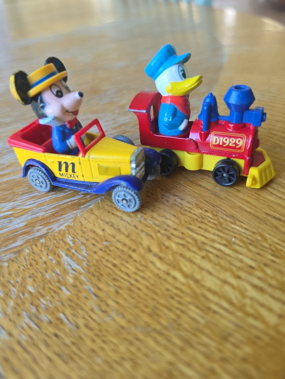 Vintage Walt Disney Productions TOMY Mickey Car PD-5, Donald Duck Train PD-4